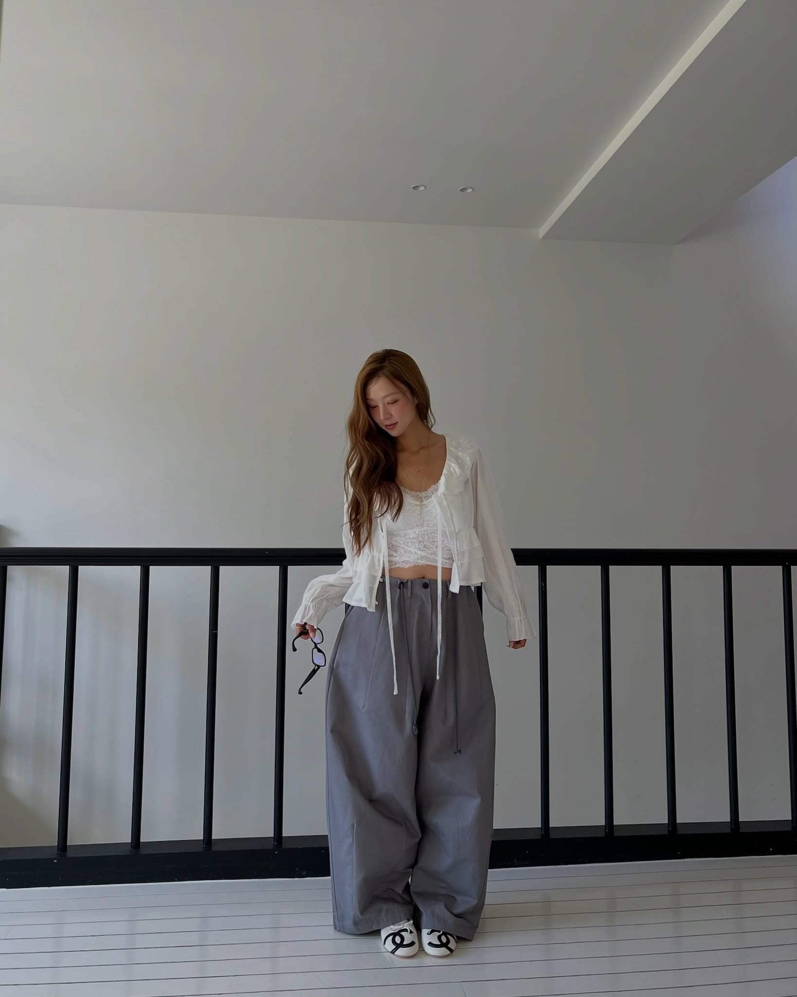 한 부서 ins 다용도 작은 대중 무거운 작업 긴팔 레이스 셔츠 상세 이미지 30