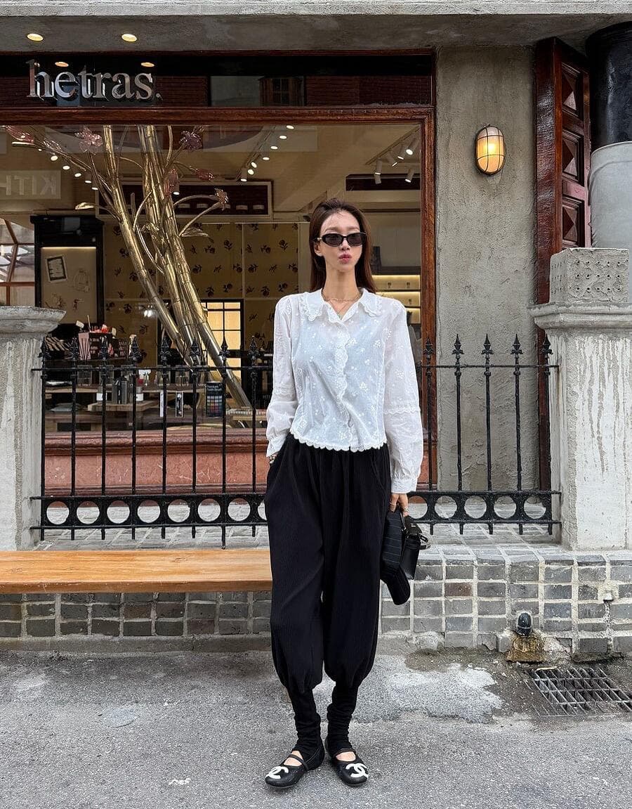 있음 선적 chic 다용도 작은 대중 패션 무거운 작업 자수 셔츠 이미지 4