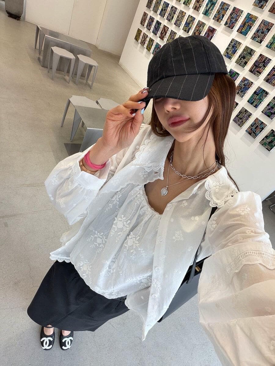 있음 선적 chic 다용도 작은 대중 패션 무거운 작업 자수 셔츠 상세 이미지 1