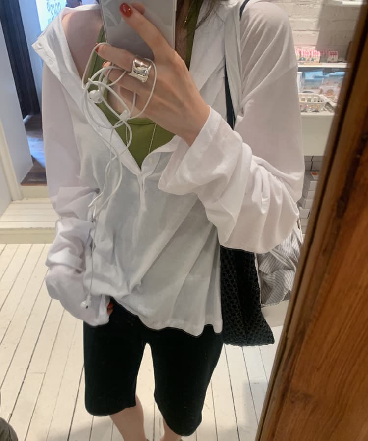 이른 가을 한 부서 다용도 루즈핏 BF 바람 패션 캐주얼 조끼 블라우스 투피스 세트