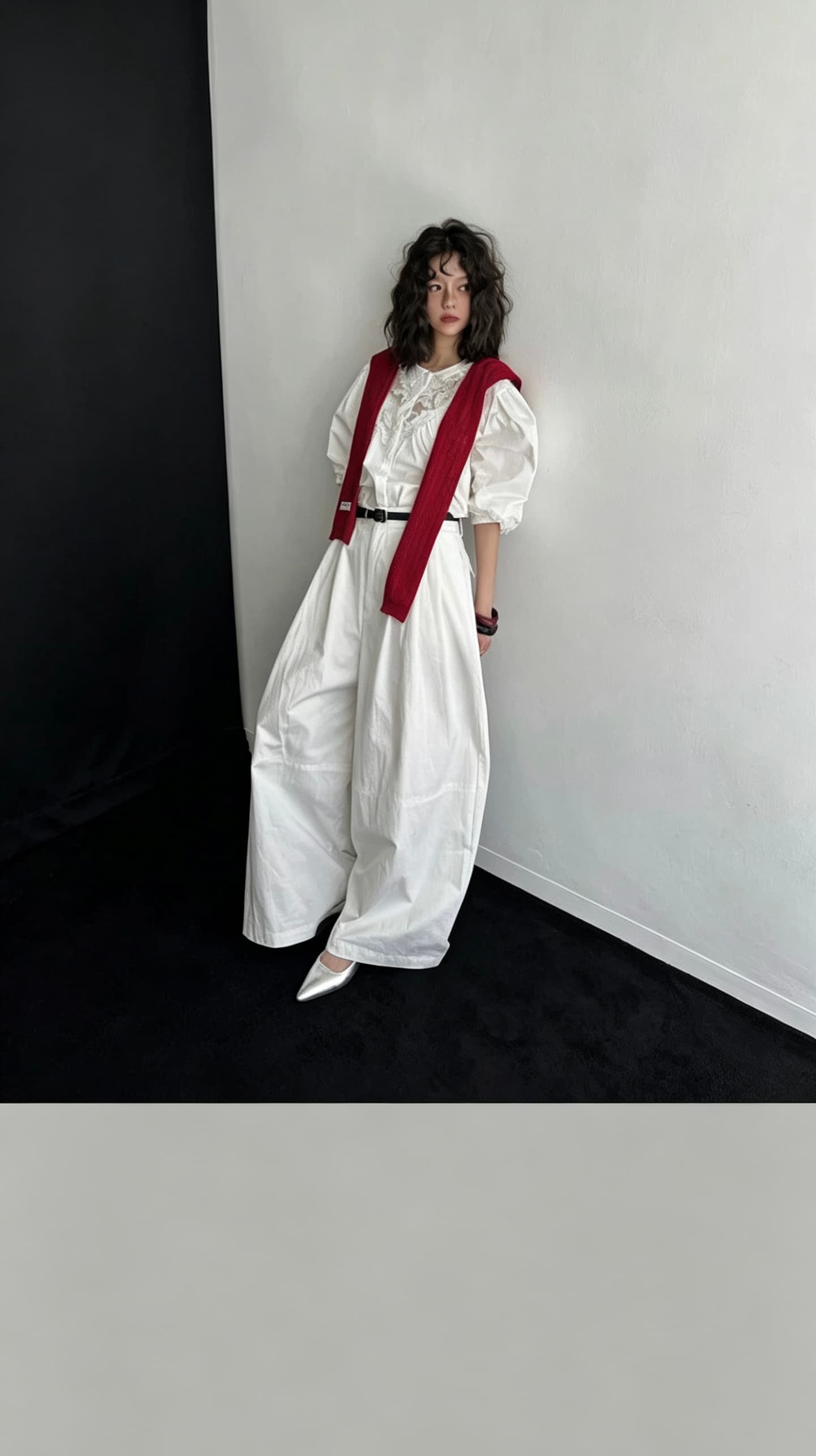 있음 선적 한 부서 다용도 긴팔 홀로우 아웃 긴팔 셔츠 상세 이미지 2