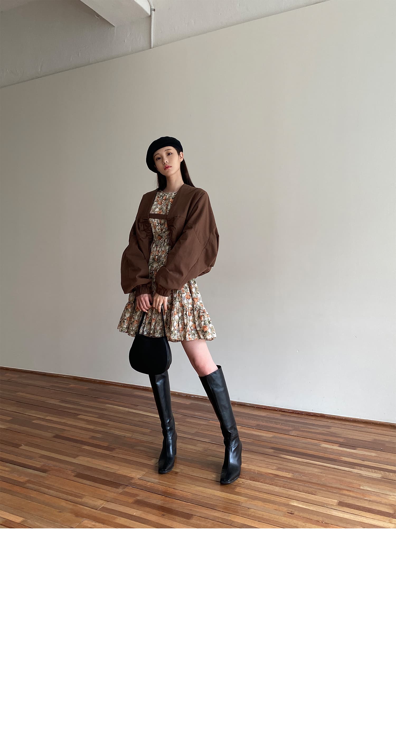 있음 선적 한 부서 패션 배트윙 소매 다용도 브라운 외부 피 재킷 상세 이미지 8