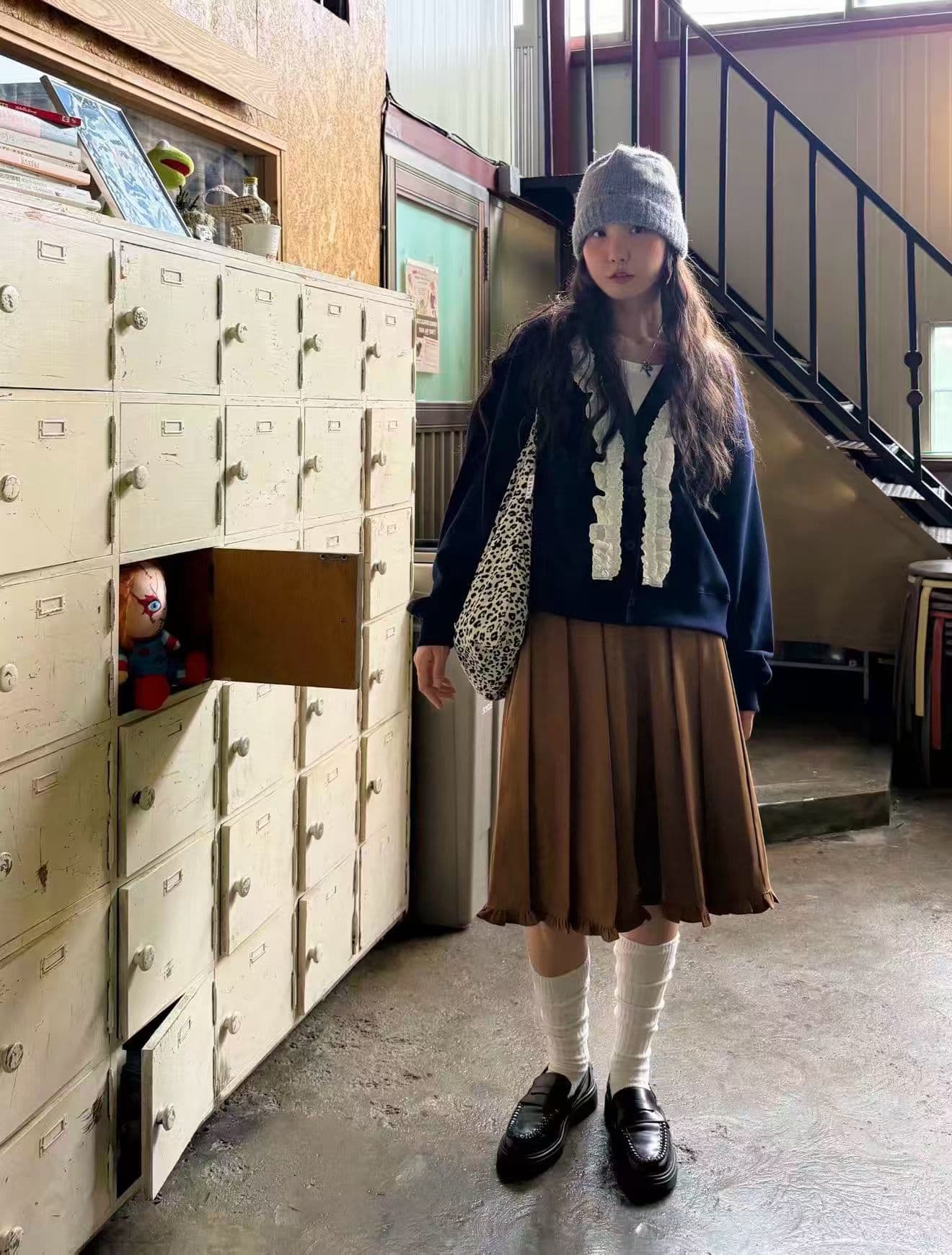 chic 학원 스타일 연령 감소 다용도 작은 대중 후드티 상세 이미지 1