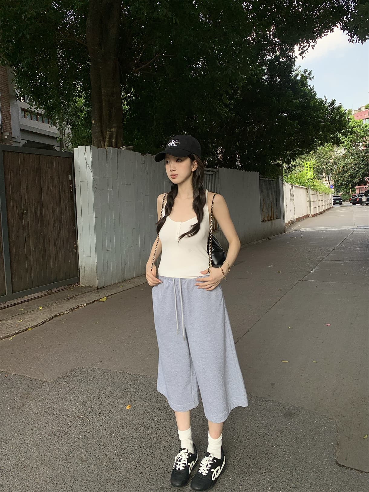 실사 정가 아메리칸 다용도 7부 바지 운동 캐주얼 루즈핏 스트레이트 넓은 다리가 짧다. 바지 웨이 바지 상세 이미지 11