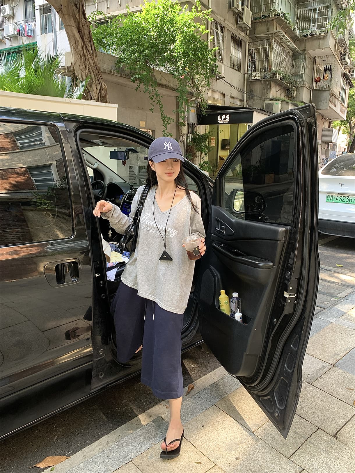실사 정가 아메리칸 다용도 7부 바지 운동 캐주얼 루즈핏 스트레이트 넓은 다리가 짧다. 바지 웨이 바지 상세 이미지 26