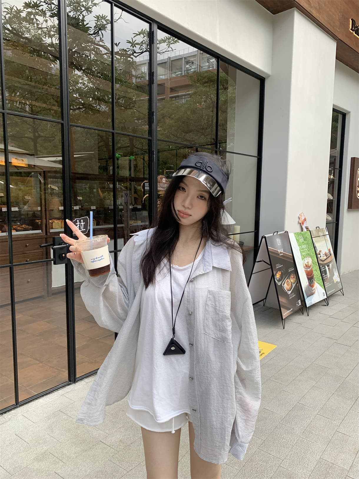 실사 정가 여름 느긋한 자외선 차단 얇은 스타일 셔츠 루즈핏 긴팔 자외선 차단 오픈 가디건 상세 이미지 32