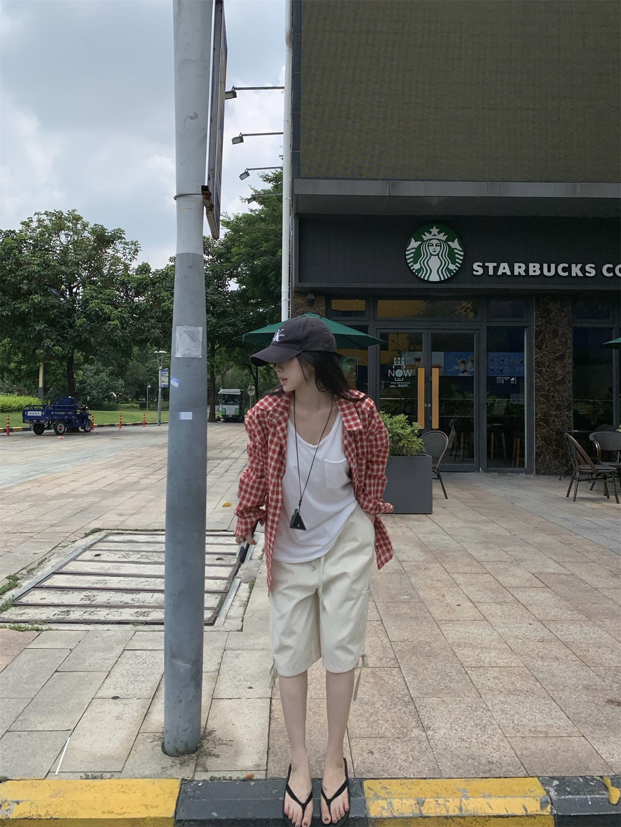 실사 정가 이른 가을 아메리칸 느긋한 디스플레이 화이트 체크무늬 루즈핏 긴팔 셔츠 스택 착용 재킷 상세 이미지 25