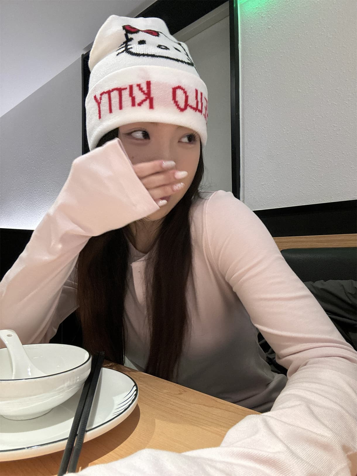 실사 정가 봄 다용도 헨리 칼라 티셔츠 핑크색 인사이드 가져 가라. 몸매 가꾸기 긴팔 기본 셔츠 상세 이미지 2