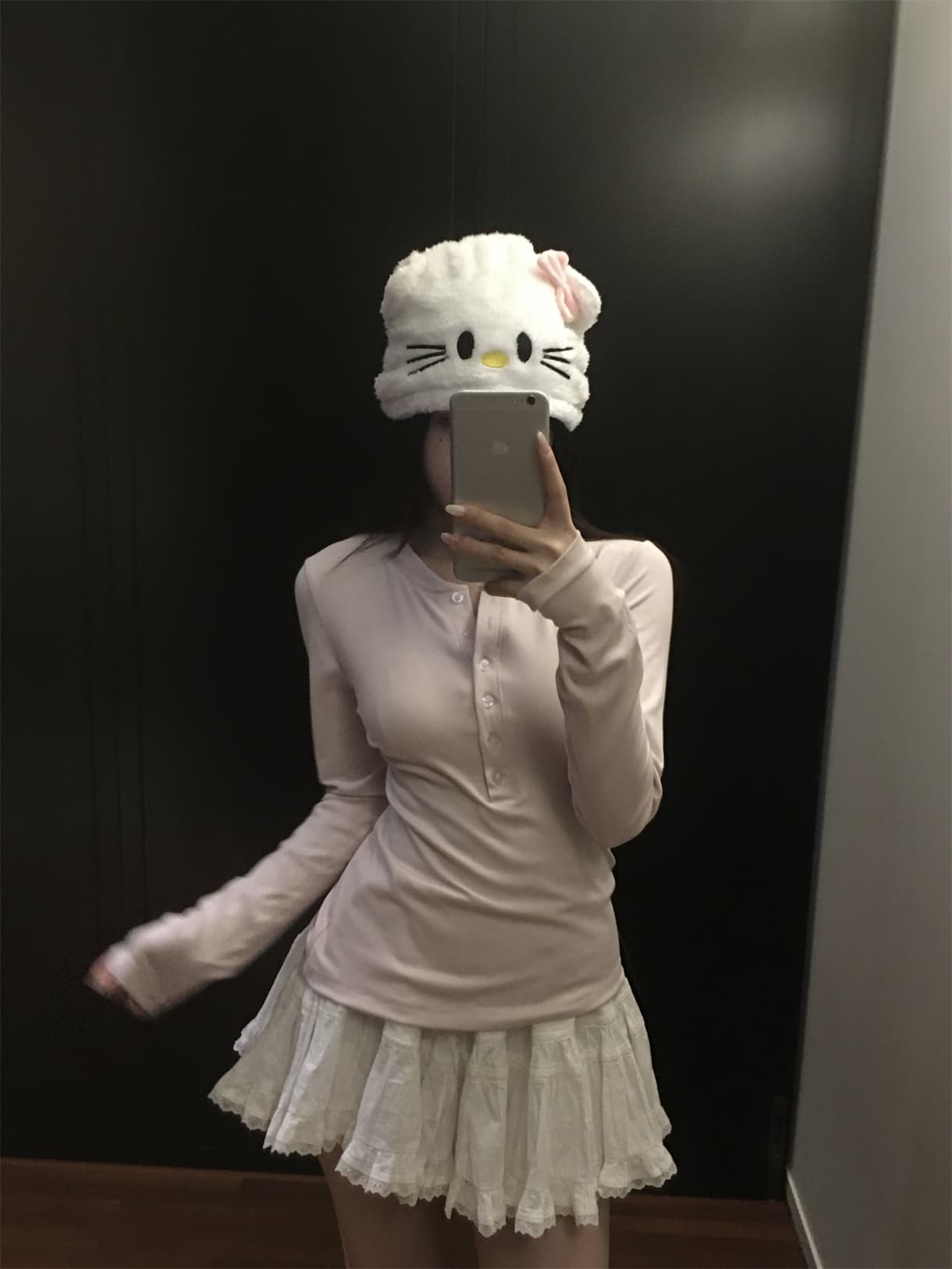 실사 정가 봄 다용도 헨리 칼라 티셔츠 핑크색 인사이드 가져 가라. 몸매 가꾸기 긴팔 기본 셔츠 상세 이미지 9