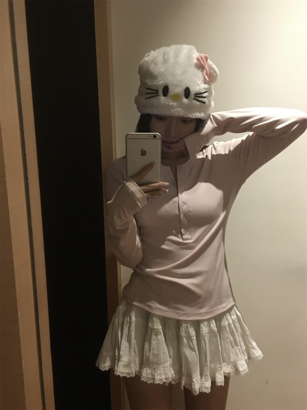 실사 정가 봄 다용도 헨리 칼라 티셔츠 핑크색 인사이드 가져 가라. 몸매 가꾸기 긴팔 기본 셔츠 상세 이미지 12
