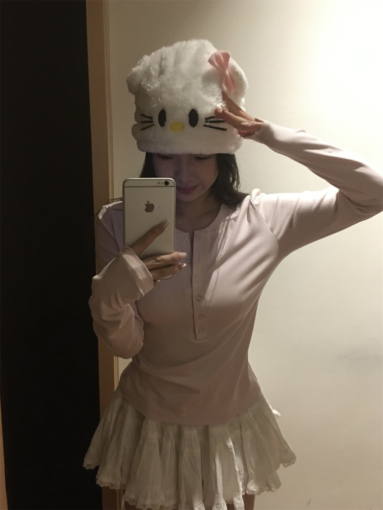 실사 정가 봄 다용도 헨리 칼라 티셔츠 핑크색 인사이드 가져 가라. 몸매 가꾸기 긴팔 기본 셔츠 상세 이미지 16