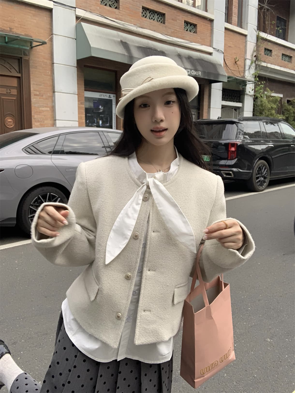 실사 정가 가을 겨울 토끼 귀 부드러운 바람 나비 매듭 다용도 긴팔 셔츠 스택 착용 인사이드 잡아라. 의류 상세 이미지 14