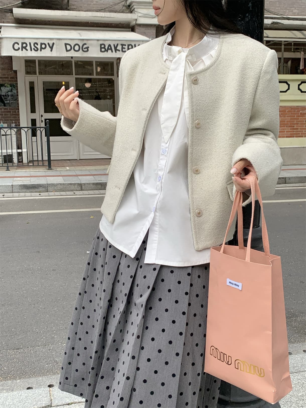 실사 정가 가을 겨울 토끼 귀 부드러운 바람 나비 매듭 다용도 긴팔 셔츠 스택 착용 인사이드 잡아라. 의류 상세 이미지 21