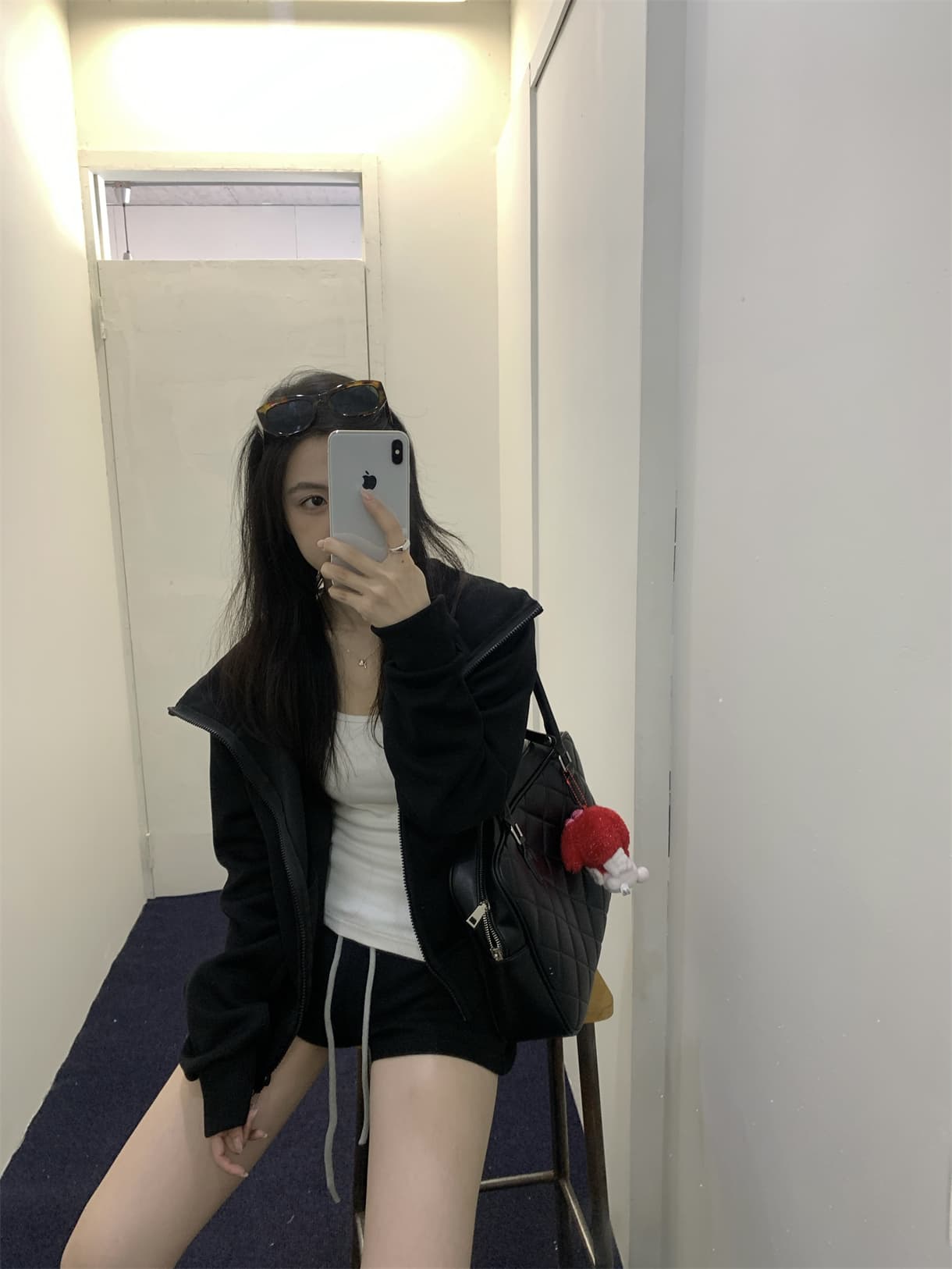실사 정가 아메리칸 느긋한 쇼트 스타일 후드 티 스웨터 몸매 가꾸기 슬림해 보이는 긴팔 지퍼 재킷 상세 이미지 37