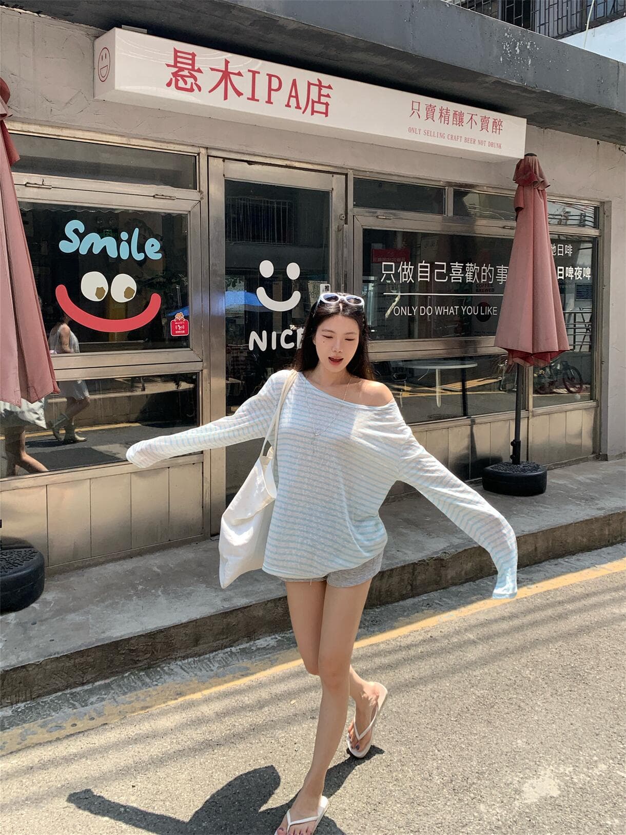 실사 정가 여름 연인 휴가 배색 스트라이프 흐릿한 ~을 통해 센스 긴팔 블라우스 얇은 스타일 티셔츠 맨위 이미지 4