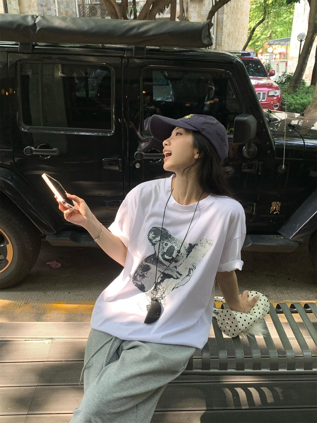 실사 정가 한 부서 귀여운 시험 당겨서 프린트 반팔 루즈핏 티셔츠