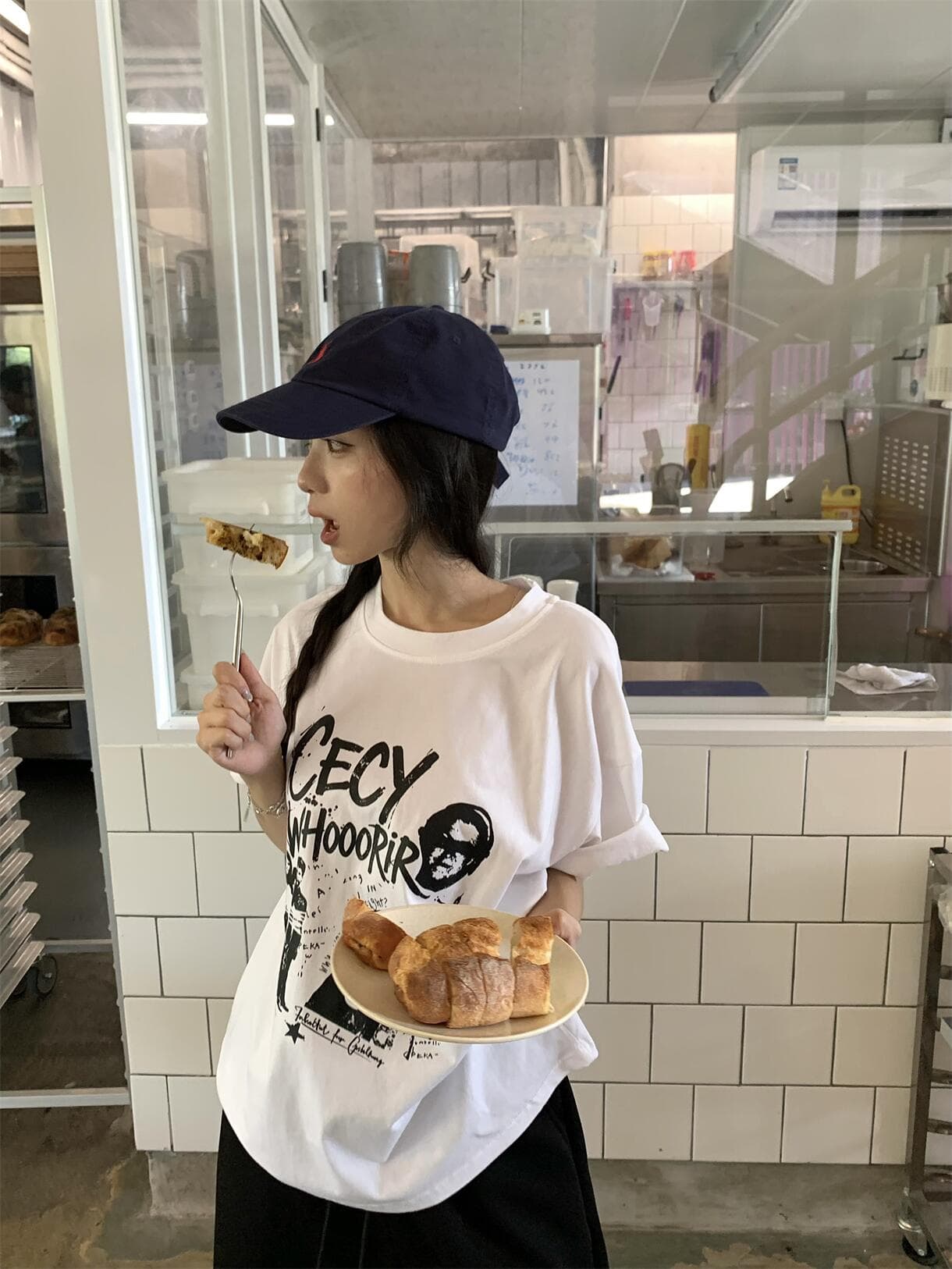 실사 정가 아메리칸 느긋한 레트로 프린트 반팔 루즈핏 티셔츠 상세 이미지 15
