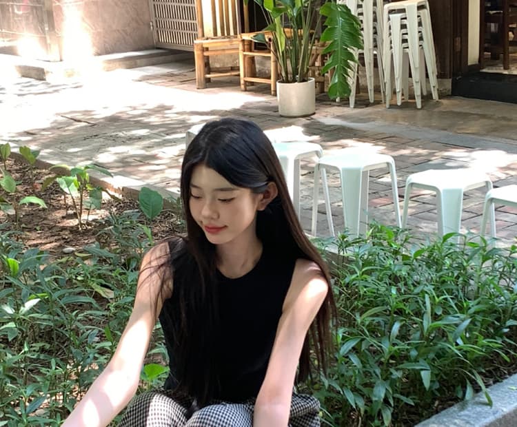 여름 새로운 임산부 바지 넓은 다리 체크무늬 임산부 외출용 9 포인트 치마바지 상세 이미지 11