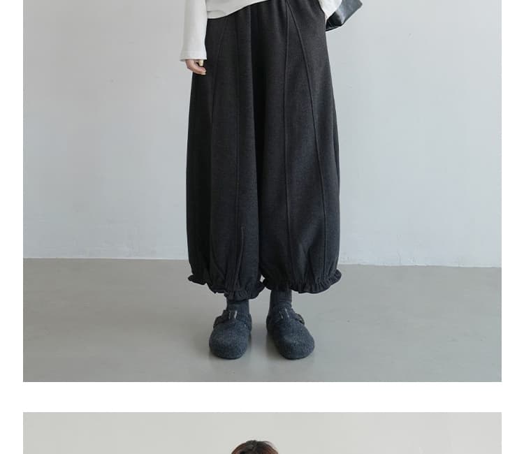 임산부 바지 가을 겨울철 도루 센스 모직 루즈핏 느긋한 와이드 레그 팬츠 한 부서 배 모양 몸 슬림해 보이는 9부 바지 상세 이미지 27
