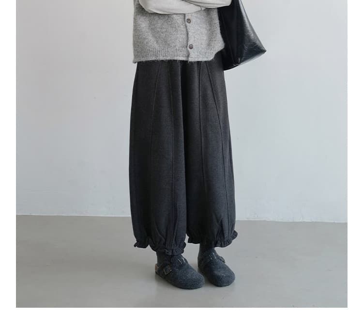 임산부 바지 가을 겨울철 도루 센스 모직 루즈핏 느긋한 와이드 레그 팬츠 한 부서 배 모양 몸 슬림해 보이는 9부 바지 상세 이미지 33