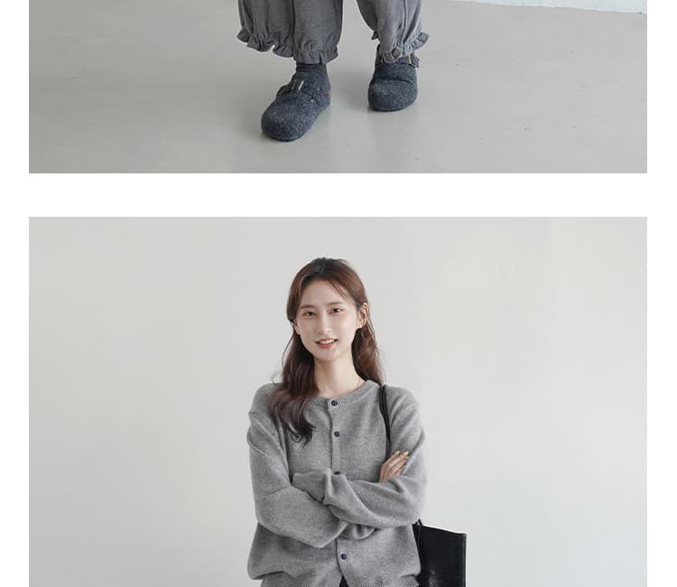 임산부 바지 가을 겨울철 도루 센스 모직 루즈핏 느긋한 와이드 레그 팬츠 한 부서 배 모양 몸 슬림해 보이는 9부 바지 상세 이미지 46