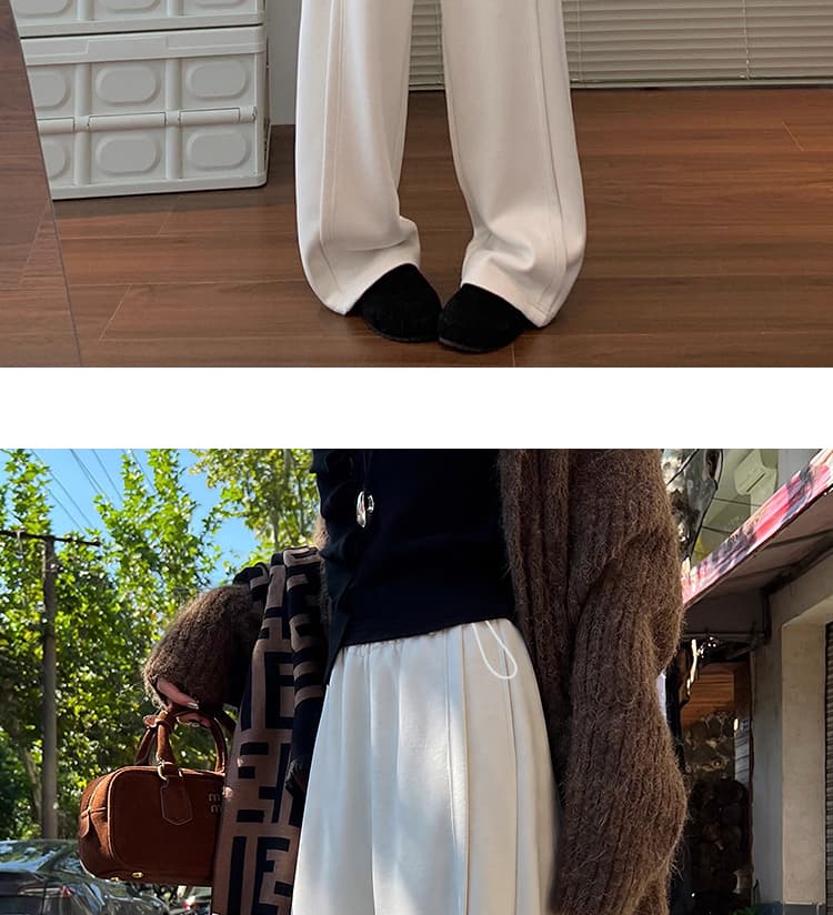 임산부 바지 가을 겨울철 도루 센스 양 뭐라구? 루즈핏 느긋한 와이드 레그 팬츠 배 모양 몸 슬림해 보이는 찹쌀 모통이 칼 바지 상세 이미지 31