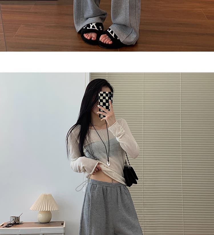 임산부 바지 가을 겨울철 도루 센스 양 뭐라구? 루즈핏 느긋한 와이드 레그 팬츠 배 모양 몸 슬림해 보이는 찹쌀 모통이 칼 바지 상세 이미지 39