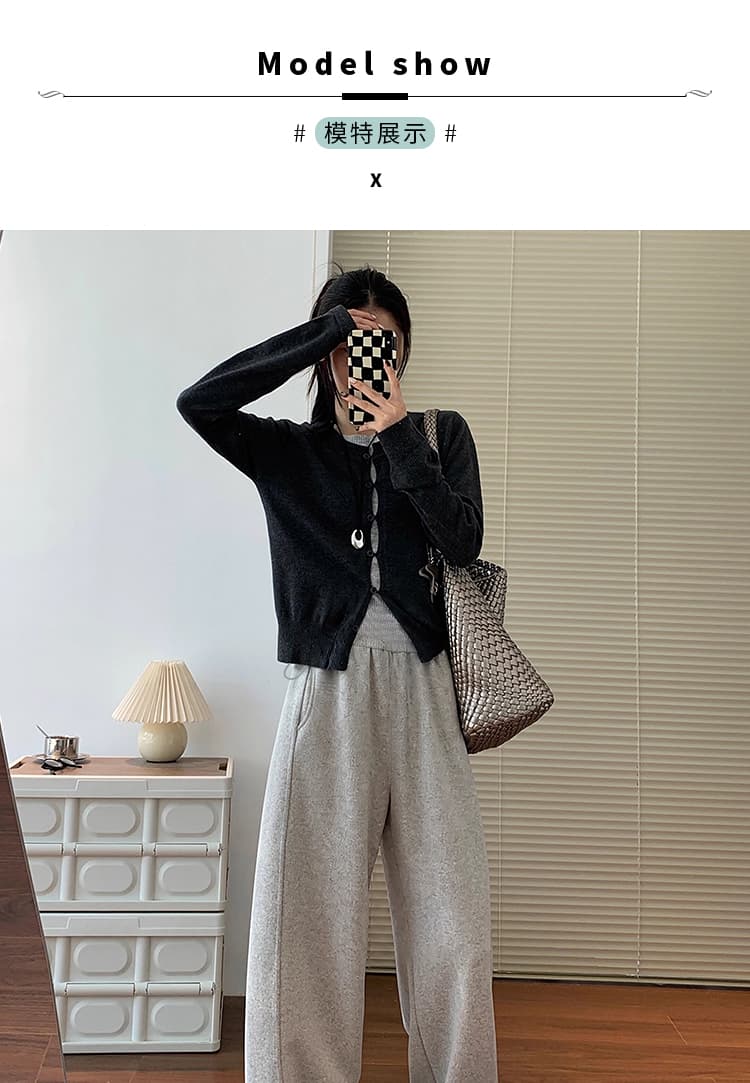 부드러운 찹쌀 청화 백자 임산부 바지 슬림해 보이는 느긋한 와이드 레그 팬츠 모통이 칼 바지 도루 센스 루즈핏 운동 웨이 바지 상세 이미지 26