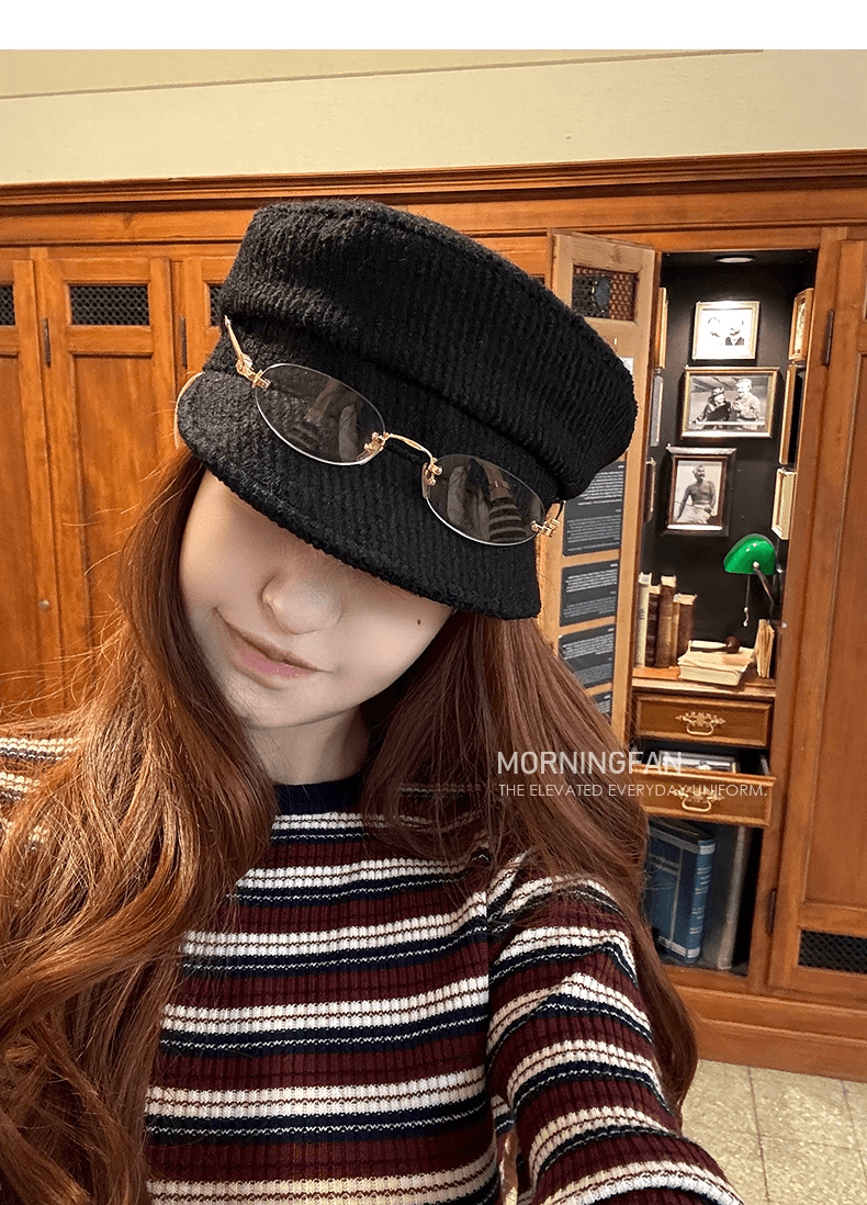 안녕하세요. 팬 팬 아름다움 숙박 outfit 빨간색 스트라이프 니트 스웨터 몸매 가꾸기 슬림해 보이는 패치워크 색상 풀오버 긴팔 맨위 여성 이미지 3