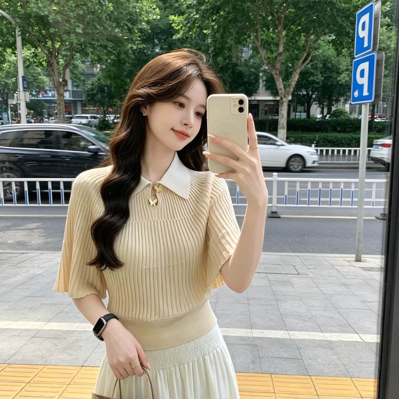 망토 디자인 센스 반팔 티셔츠 여성 여름 2026 새로운 인사이드 가져 가라. 기본 셔츠 맨위 상세 이미지 4