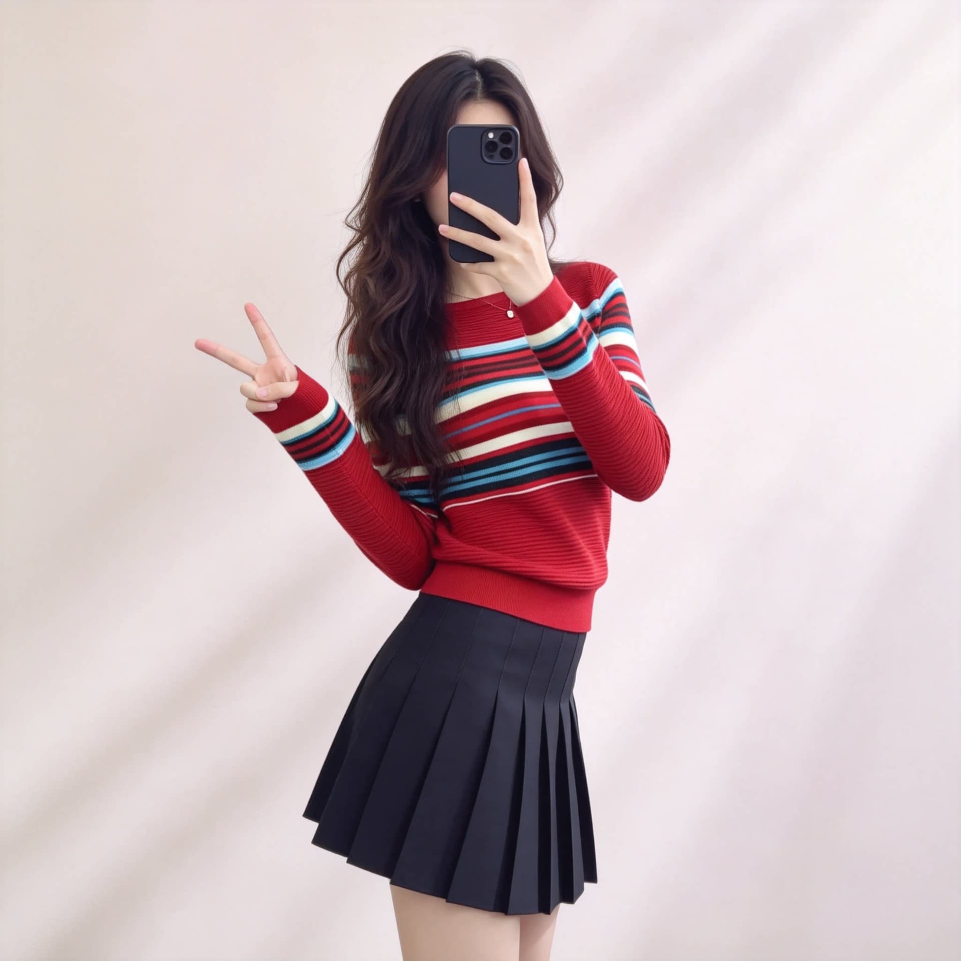 한 부서 레트로 스트라이프 니트 스웨터 여성 가을 겨울철 빨간색 긴팔 다용도 품격 세련된 그레이트 봐. 의류 착용 가져 가라. 상세 이미지 3