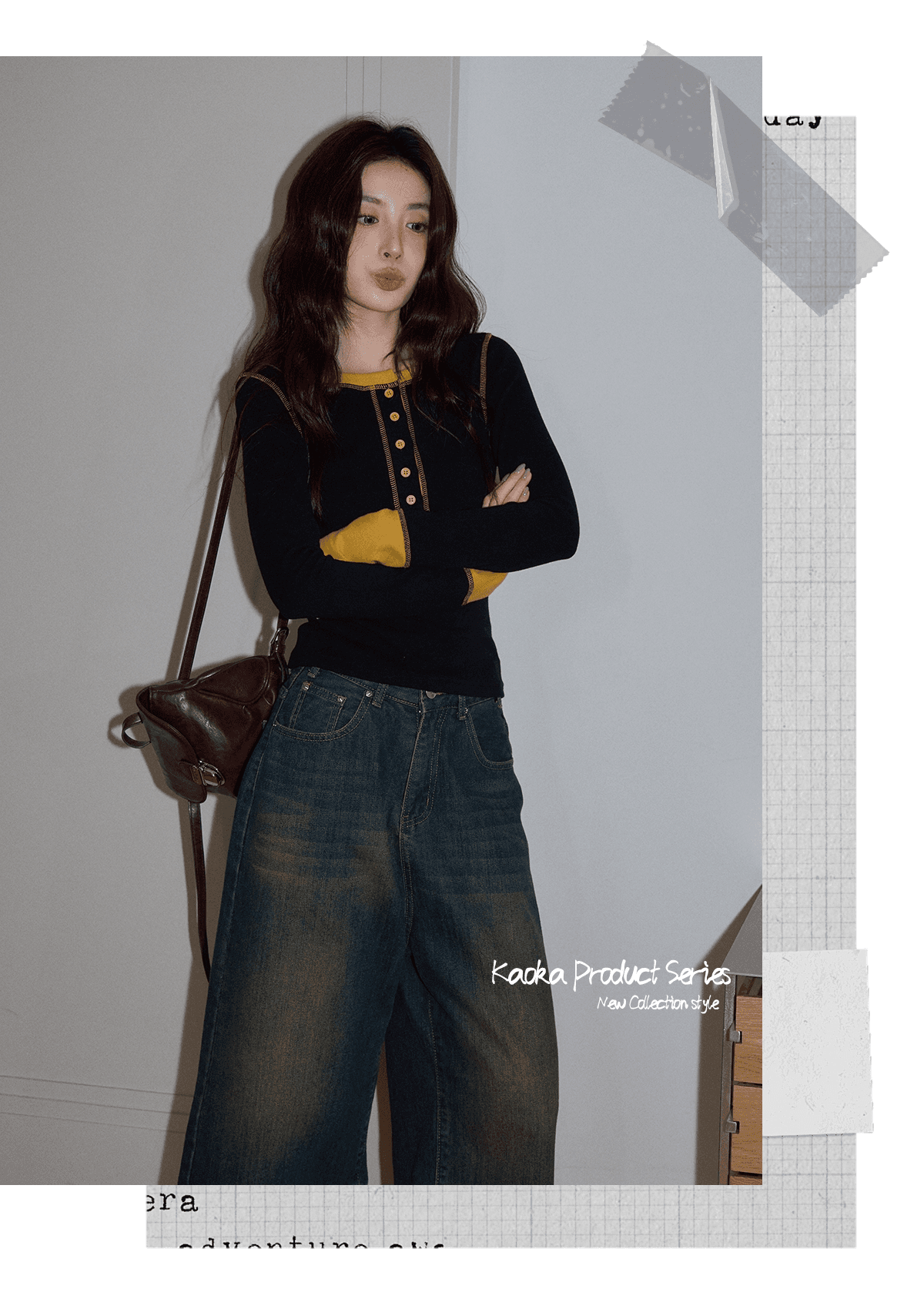 시끄러운 홈 디자인 센스 검정색 라운드 넥 인사이드 가져 가라. 티셔츠 여성 가을 겨울 품격 허리 수축 몸매 가꾸기 기본 셔츠 긴팔 맨위 상세 이미지 8