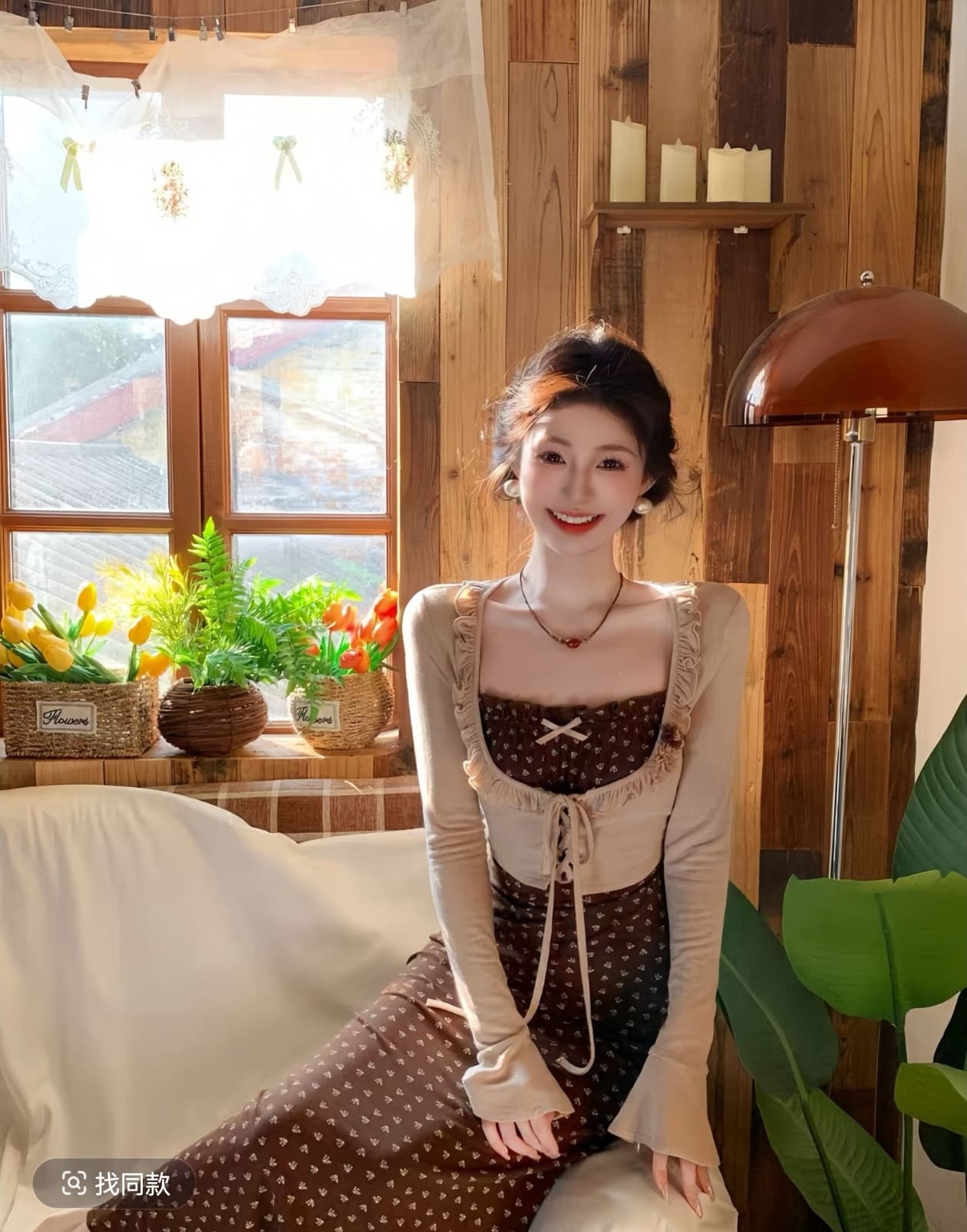 한 부서 니트 오픈 가디건 순수한 욕망 바람 이른 가을 새로운 몸매 가꾸기 슬림해 보이는 도트 무늬 슬립 인어 꼬리 치마 세트