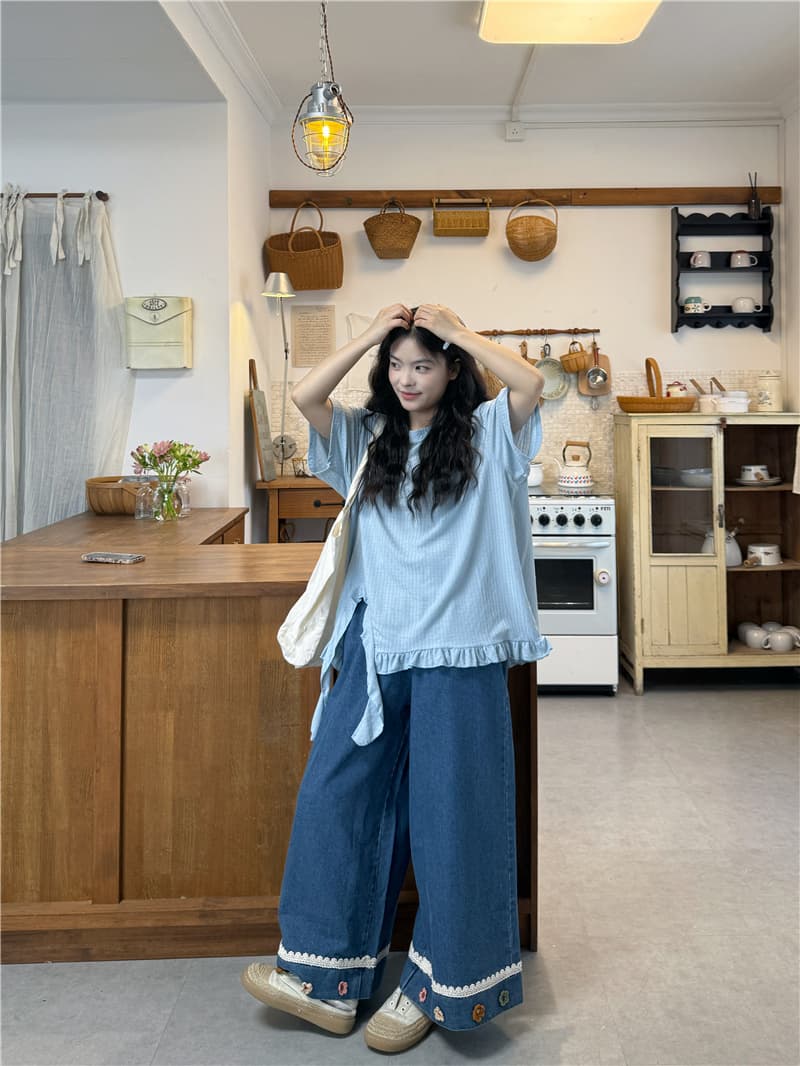 실사 티셔츠 청바지 상세 이미지 5