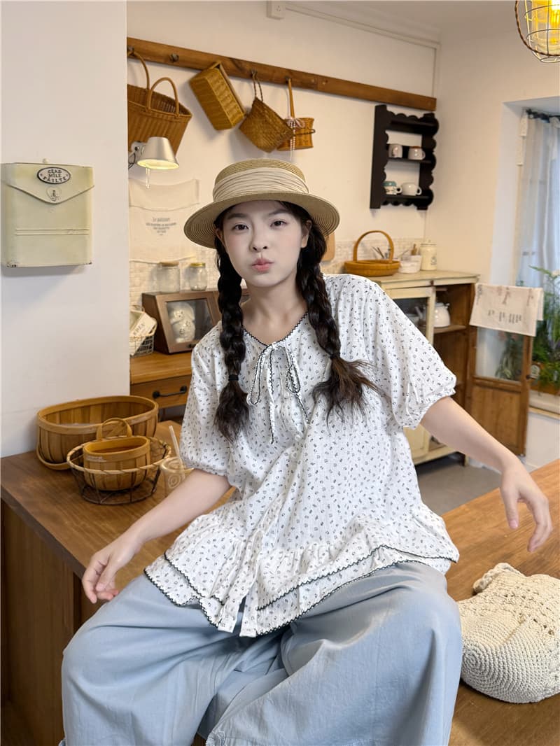 실사 꽃무늬 인형 셔츠 7 점 꽃 바지 이미지 3