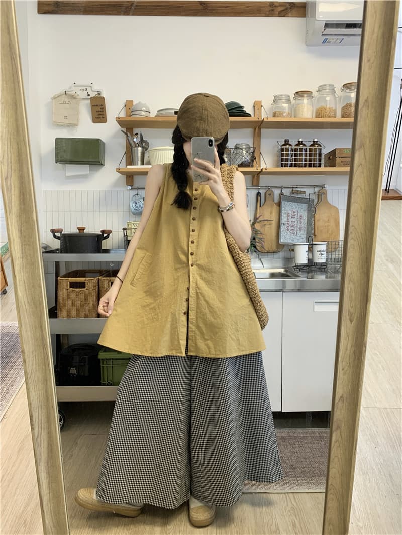 실사 조끼 스커트 체크무늬 바지 상세 이미지 22