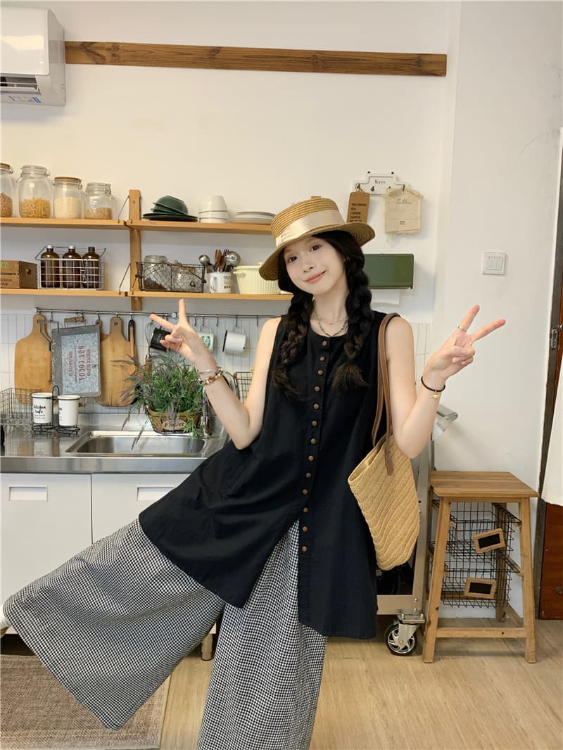 실사 조끼 스커트 체크무늬 바지 상세 이미지 29