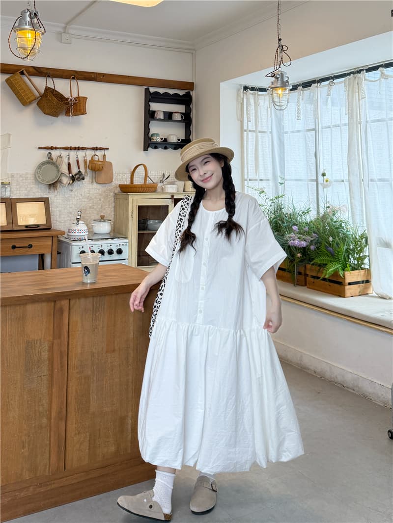 실사 루즈핏 드레스