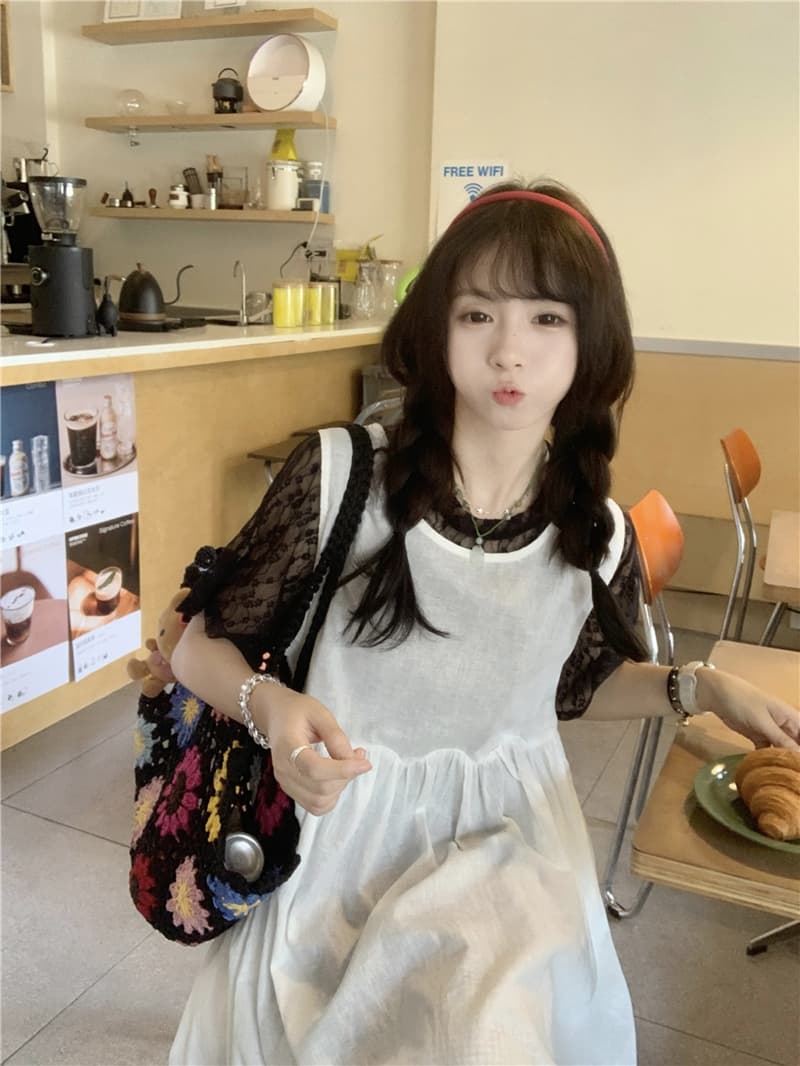 실사 조끼 스커트 검정색 t+ 체크무늬 바지 이미지 3