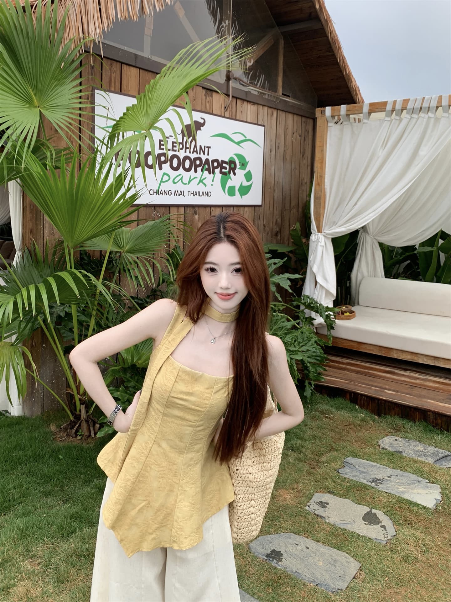실사 리본 행침 목 캐미솔 고급 센스 품격 여름 외출용 고유 한 아름다운 민소매 맨위 상세 이미지 24