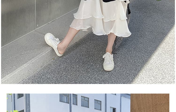출산 착용 작은 대중 프릴 망사 패치워크 한국 스타일 니트 원피스 새로운 슬림해 보이는 Chic 고유 한 드레스 여름 상세 이미지 22