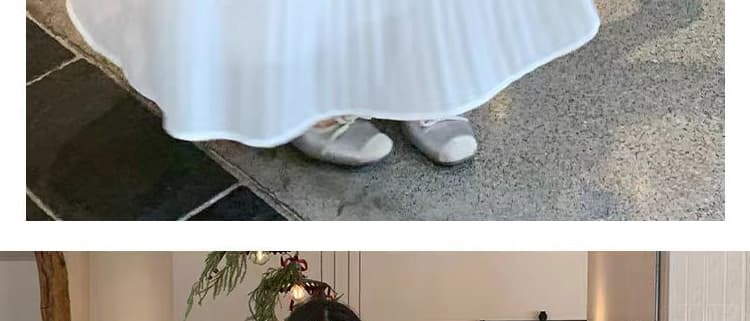 지금 지금 임산부 반신 스커트 여성 여름 2026 년 새로운 슬림해 보이는 빅 플레어 스커트 백 주름 한 마디 우산 치마 케이크 드레스 상세 이미지 25