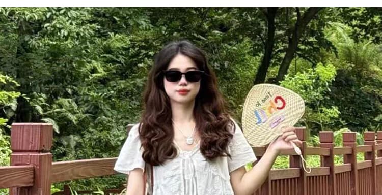 지금 2026 새로운 임산부 세트 완료 슈퍼 화재 여름 드레스 센 부서 품격 홀로우 아웃 Chic 작은 셔츠 와이드 레그 팬츠 착용 가져 가라. 세트 상세 이미지 24