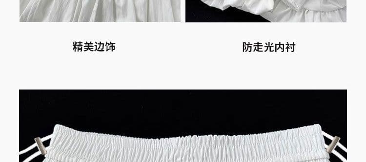 출산 스커트 여름 나비 매듭 스트랩 퍼프 치마 화이트 반신 스커트 한 마디 미니 스커트 꽃밭 치마 상세 이미지 17