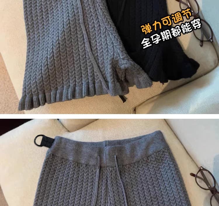 임산부 반바지 여성 가을 겨울 외출용 털실 반바지 슈퍼 잘 생긴 목이버섯 레이스 타이트 슬림해 보이는 부츠 팬츠 만나는 바지 상세 이미지 16