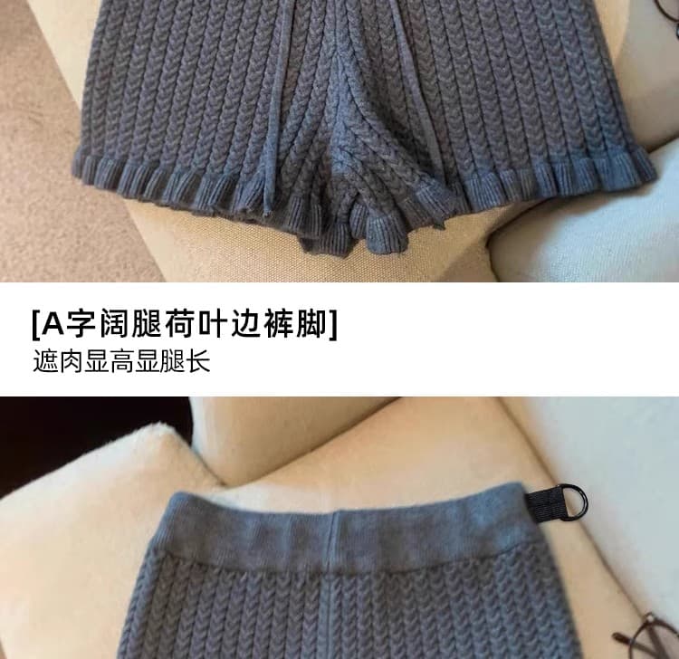 임산부 반바지 여성 가을 겨울 외출용 털실 반바지 슈퍼 잘 생긴 목이버섯 레이스 타이트 슬림해 보이는 부츠 팬츠 만나는 바지 상세 이미지 17