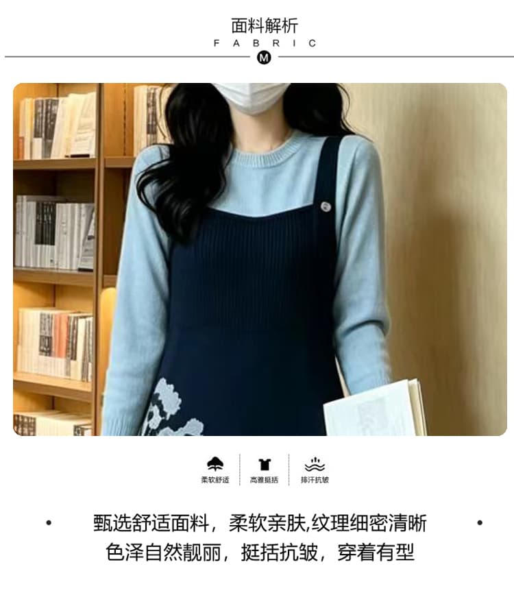 지금 출산 착용 슬림해 보이는 패션 다용도 레트로 클래식 흑인과 백인 가을 겨울 장난기 넘치는 빅 사이즈 루즈핏 니트 가을 겨울 의류 상세 이미지 6