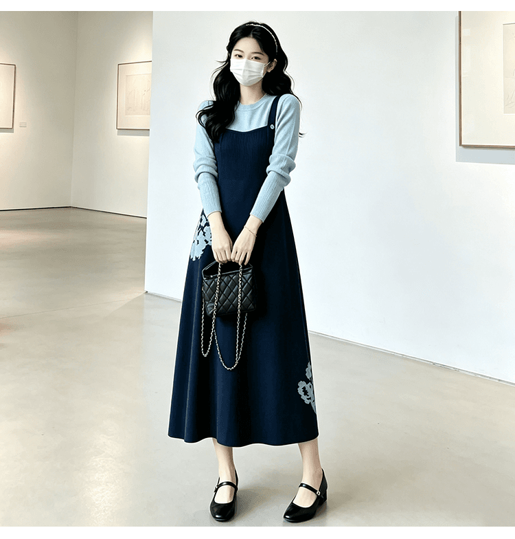 지금 출산 착용 슬림해 보이는 패션 다용도 레트로 클래식 흑인과 백인 가을 겨울 장난기 넘치는 빅 사이즈 루즈핏 니트 가을 겨울 의류 상세 이미지 12