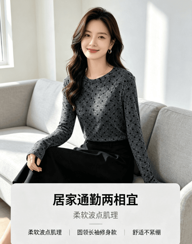 가을 신제품 레이스 기본 셔츠 여성 외국 가스 라운드 넥 한국 스타일 몸매 가꾸기 슬림해 보이는 품격 망사 인사이드 가져 가라. 긴팔 맨위 상세 이미지 6