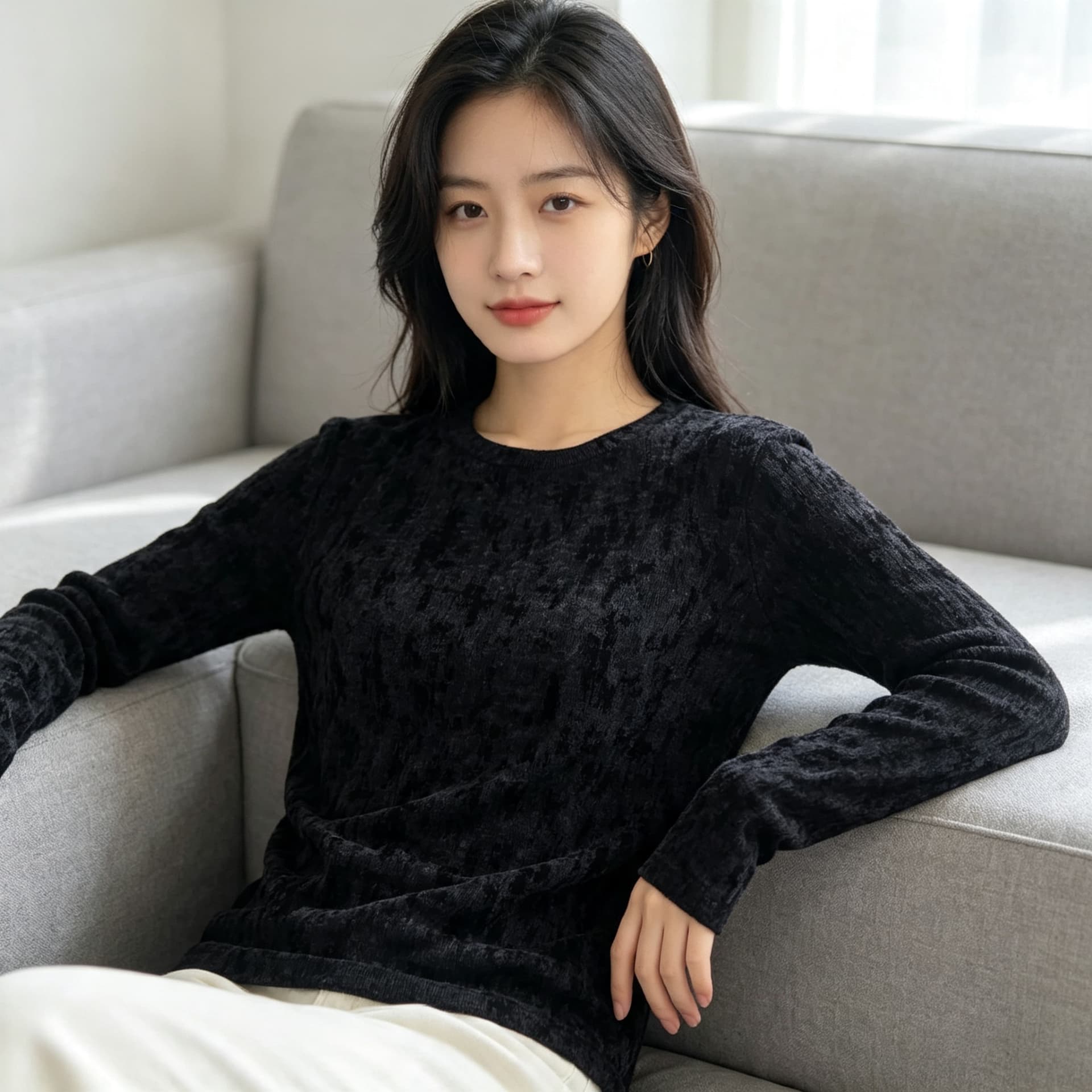 가을 신제품 레이스 기본 셔츠 여성 외국 가스 라운드 넥 한국 스타일 몸매 가꾸기 슬림해 보이는 품격 망사 인사이드 가져 가라. 긴팔 맨위 상세 이미지 4